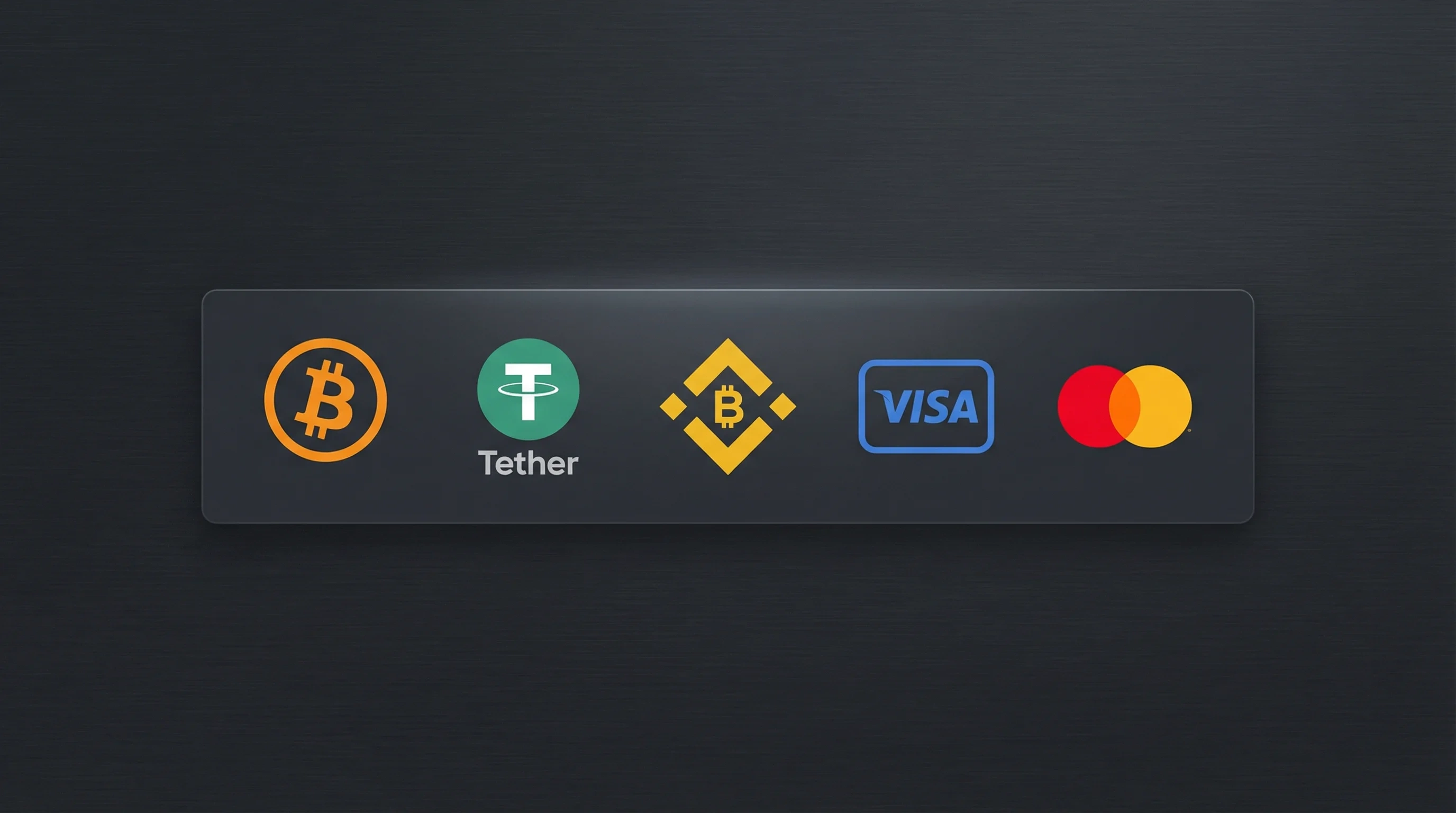 支持的支付方式图标包括币安比特币VISA万事达